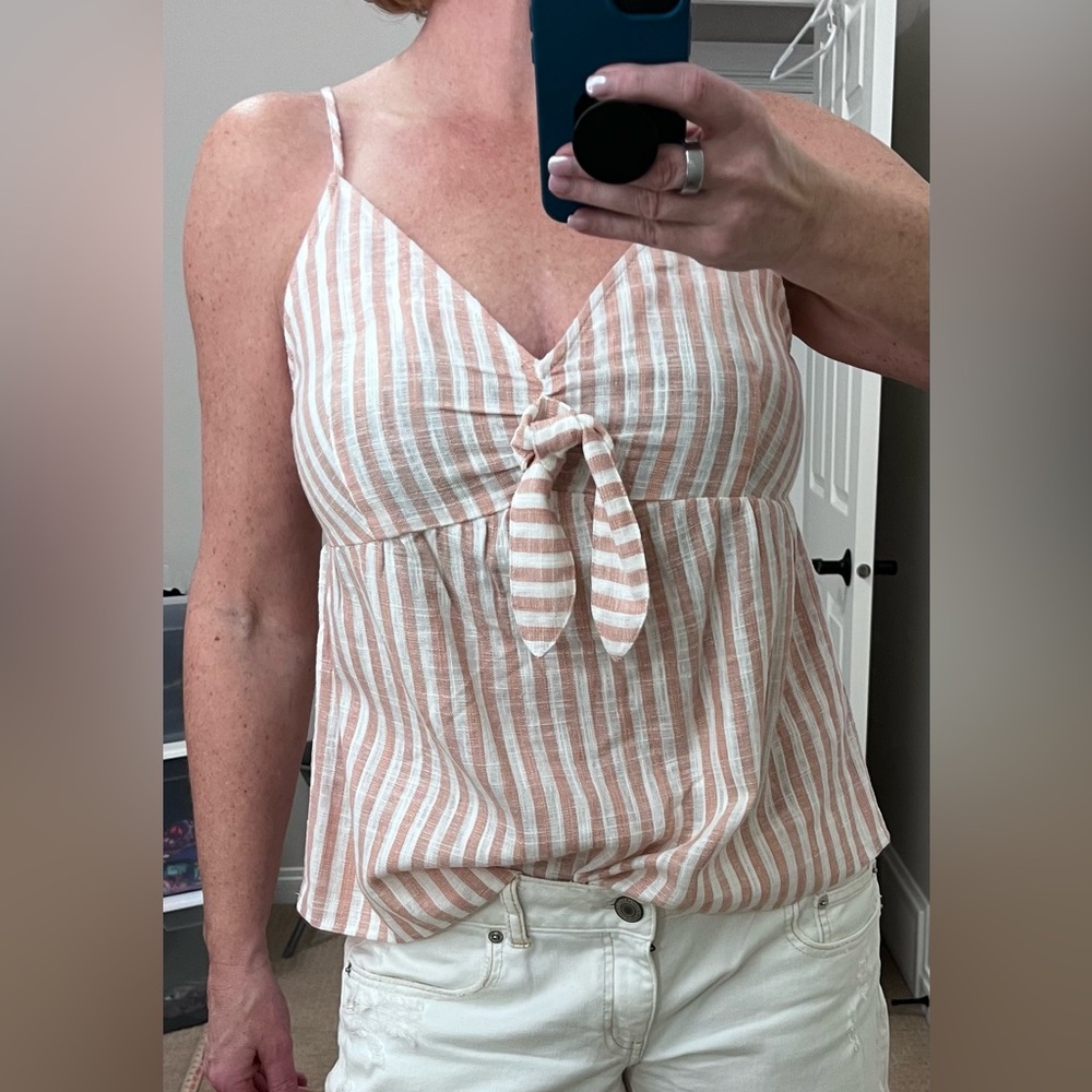 Kismet Striped Pink & White Women's Top